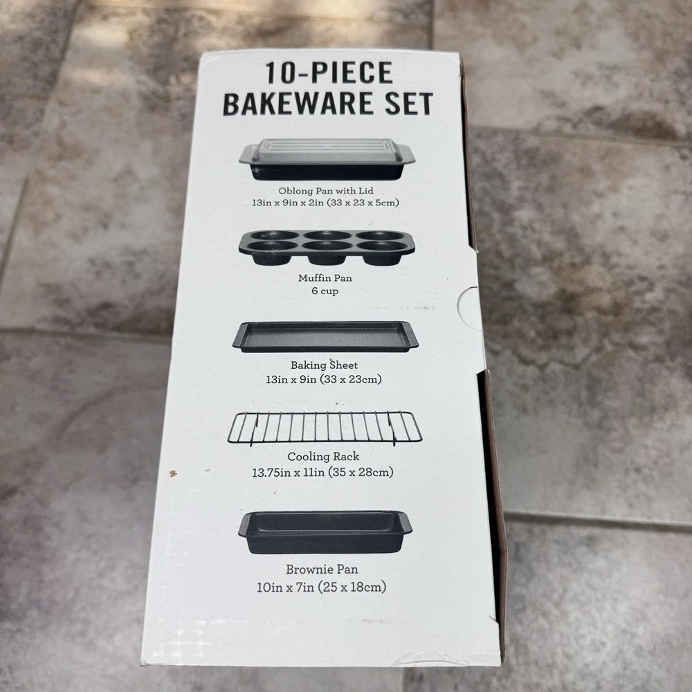 MARTHA STEWART ESSENTIALS 10-Pc. Bakeware Set New Non Stick Dishwasher‎ Safe